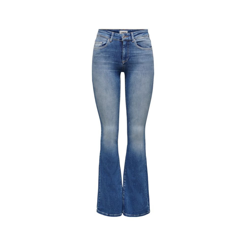 Blue Cotton Bootcut Jeans