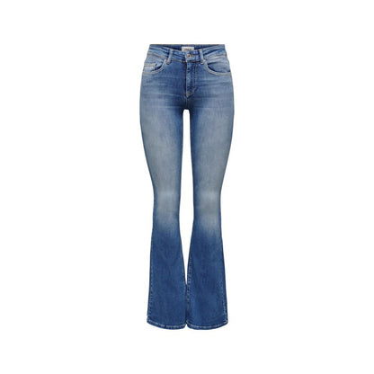 Blue Cotton Bootcut Jeans