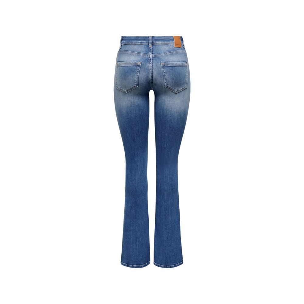 Blue Cotton Bootcut Jeans