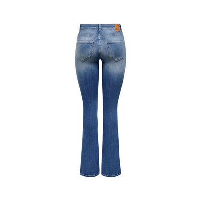 Blue Cotton Bootcut Jeans
