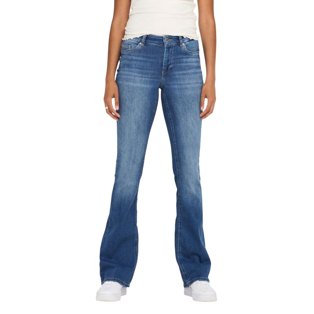 Blue Cotton Bootcut Jeans