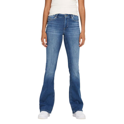 Blue Cotton Bootcut Jeans