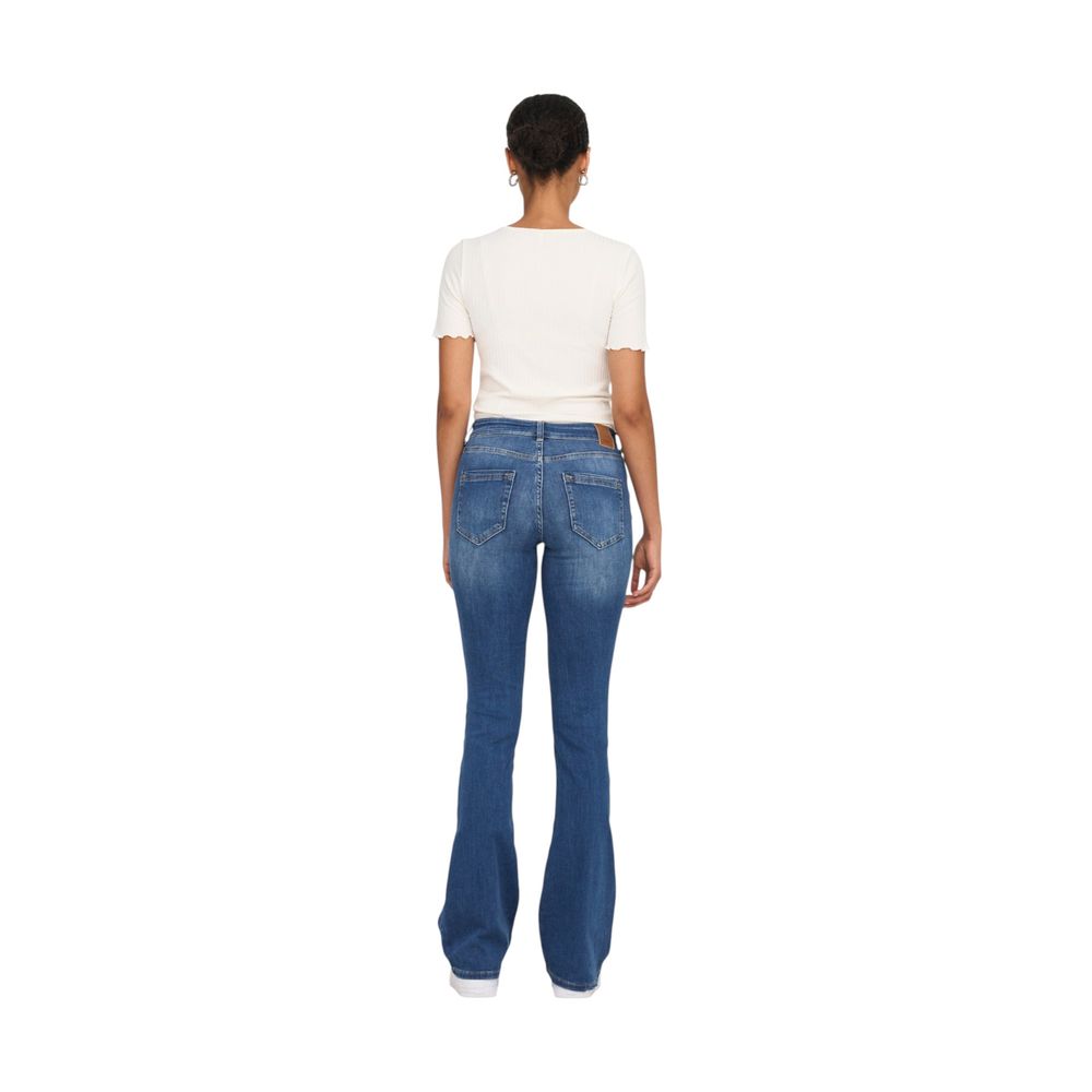 Blue Cotton Bootcut Jeans