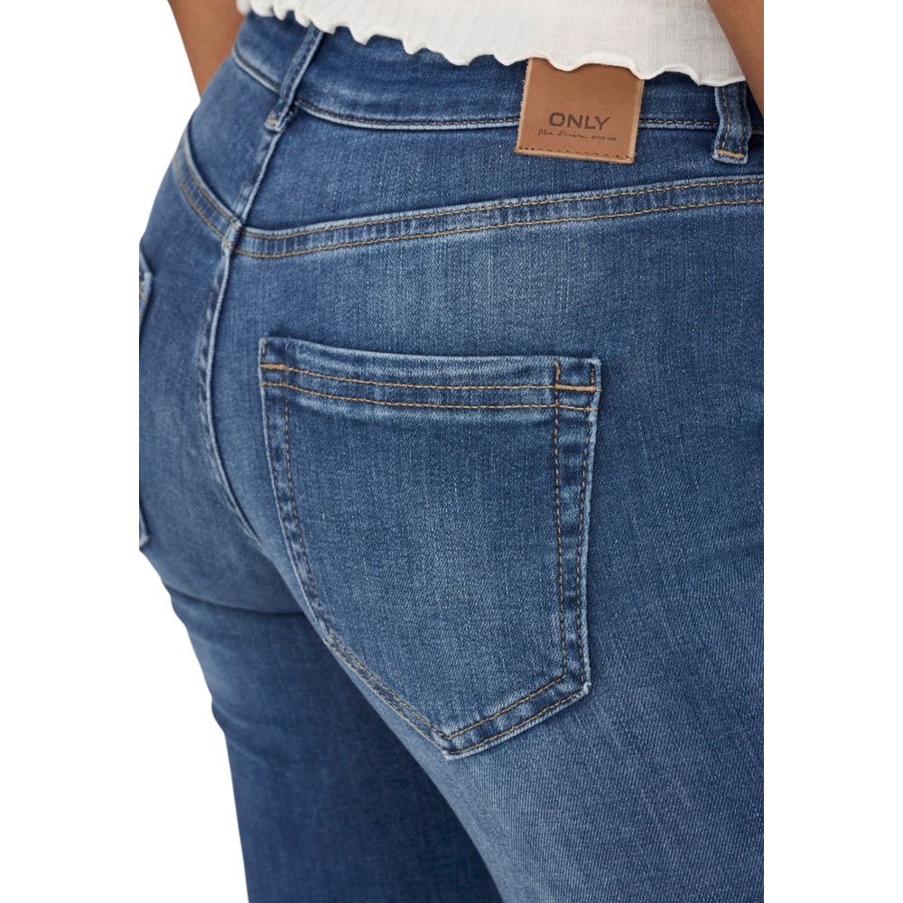 Blue Cotton Bootcut Jeans