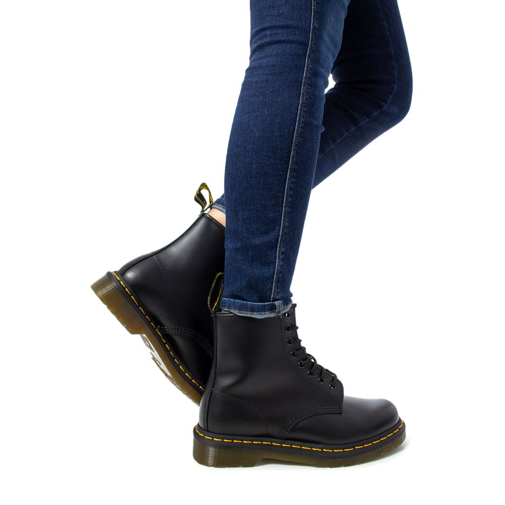 Black Leather Lace-Up Boots