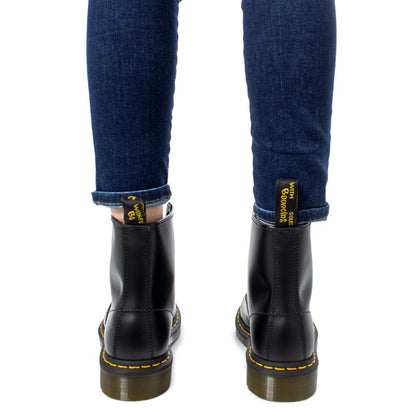Black Leather Lace-Up Boots