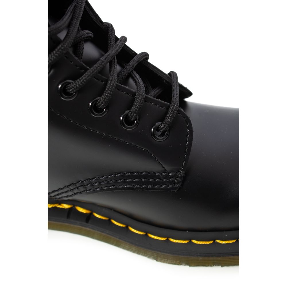 Black Leather Lace-Up Boots