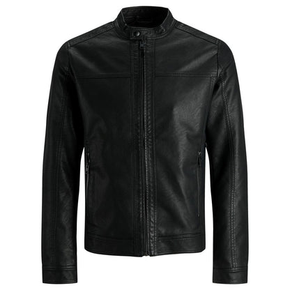 Black Polyamide Leather Jacket