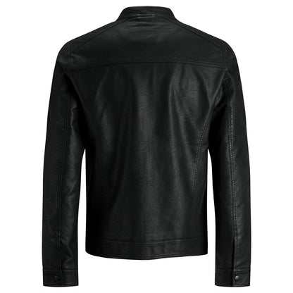 Black Polyamide Leather Jacket