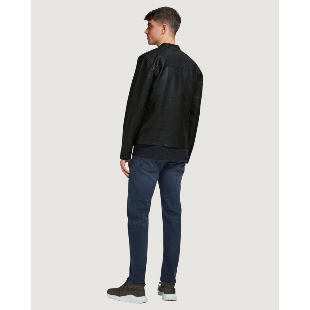 Black Polyamide Leather Jacket