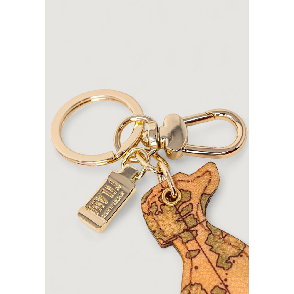 Beige Leather Keychain