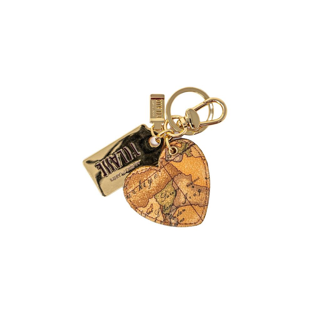 Beige Leather Keychain