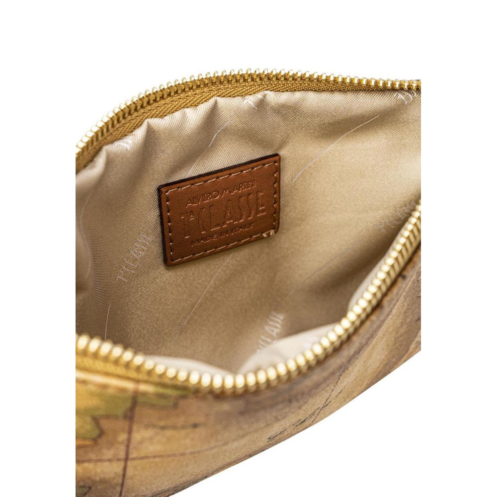 Beige Leather Clutch Bag