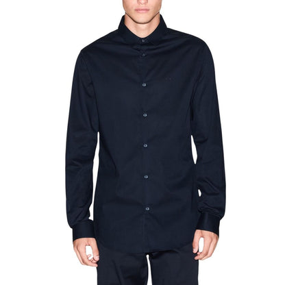 Blue Cotton Dress Shirt