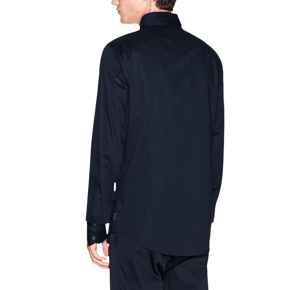 Blue Cotton Dress Shirt