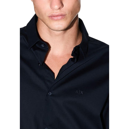 Blue Cotton Dress Shirt