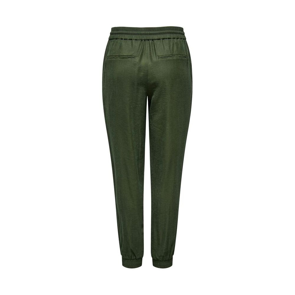 Green Viscose Casual Pants