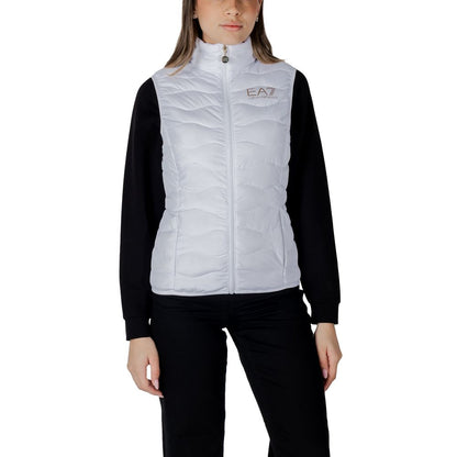White Polyester Sleeveless Jacket