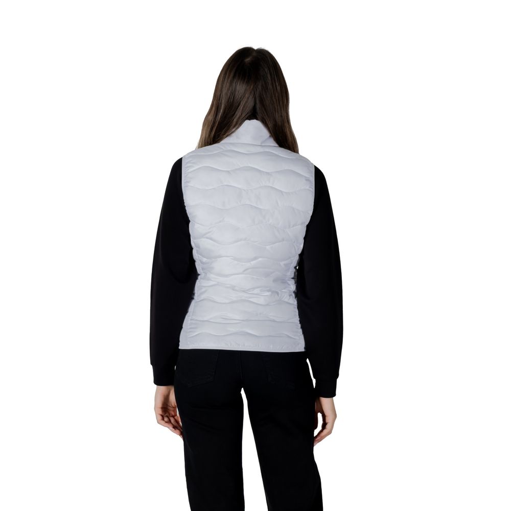 White Polyester Sleeveless Jacket