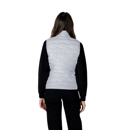 White Polyester Sleeveless Jacket