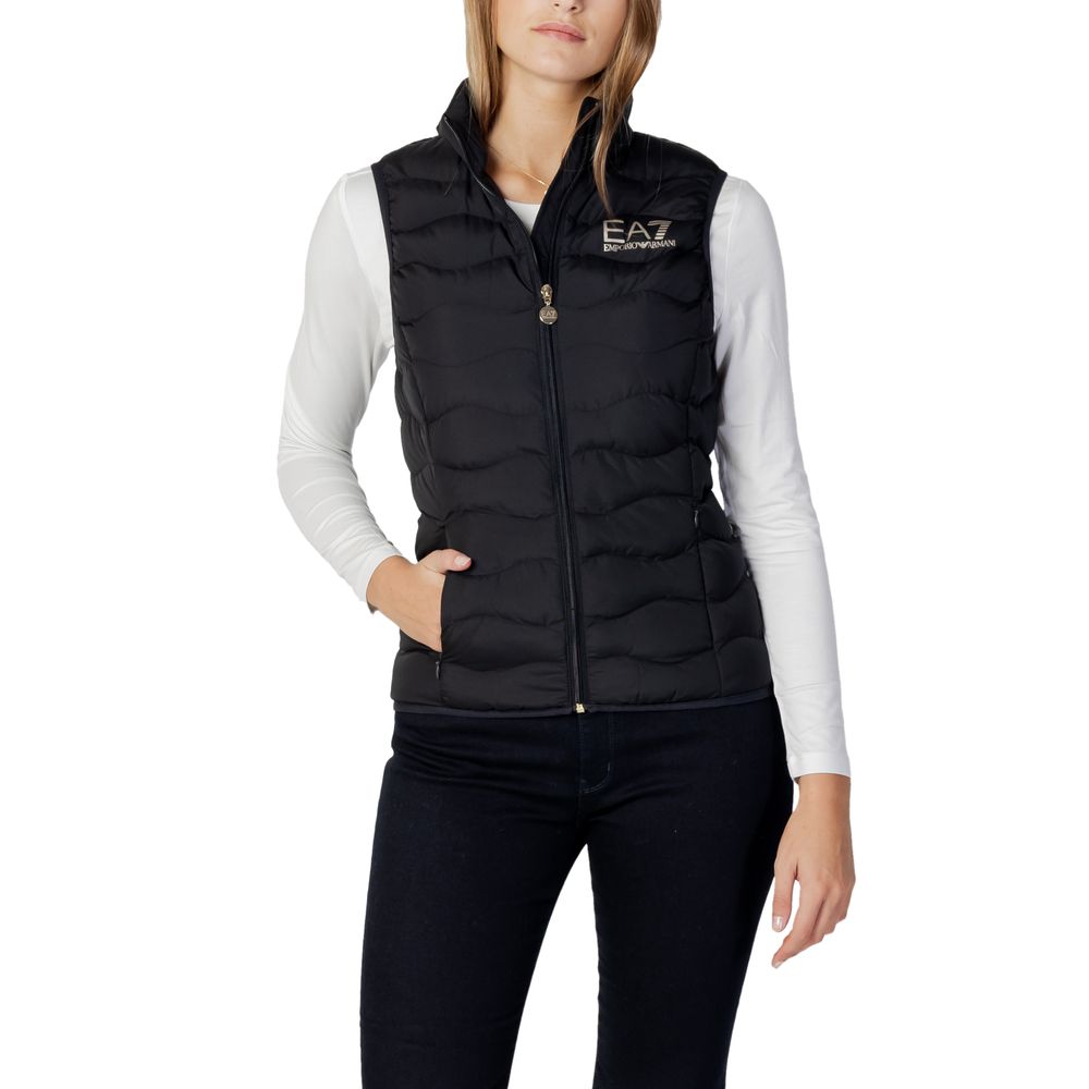 Black Polyester Sleeveless Jacket