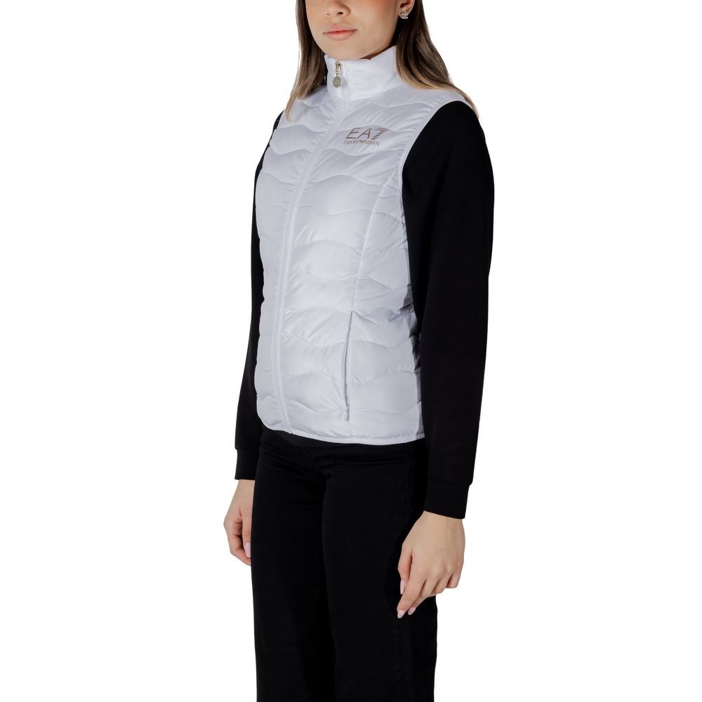 White Polyester Sleeveless Jacket