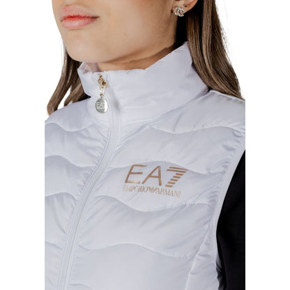 White Polyester Sleeveless Jacket