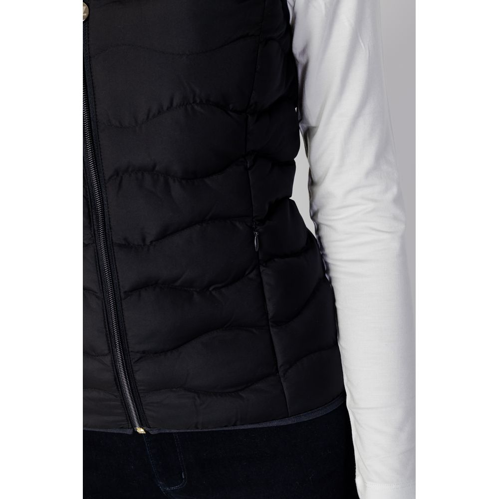 Black Polyester Sleeveless Jacket
