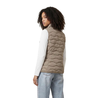 Beige Polyester Sleeveless Jacket