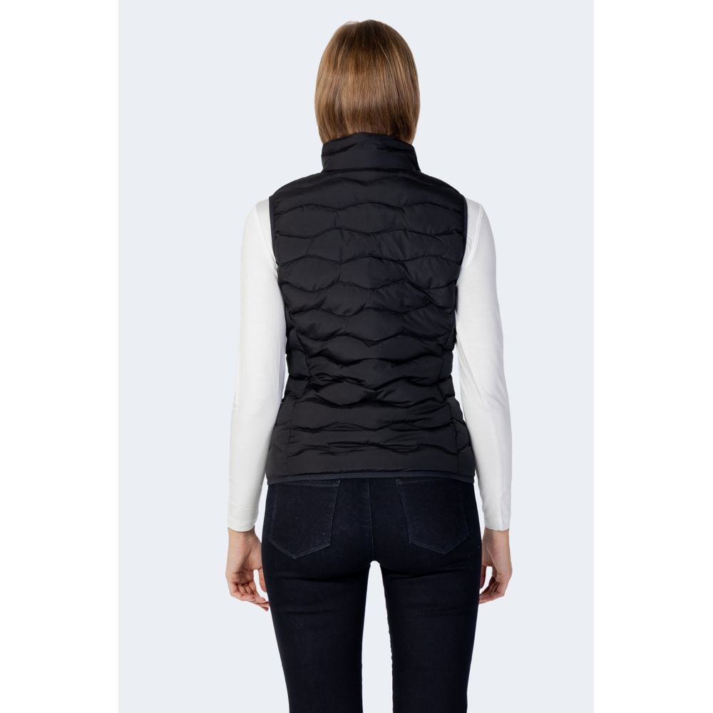 Black Polyester Sleeveless Jacket