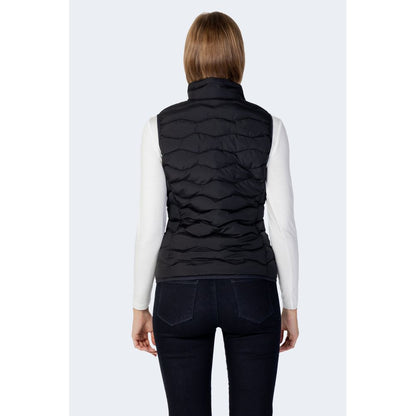 Black Polyester Sleeveless Jacket