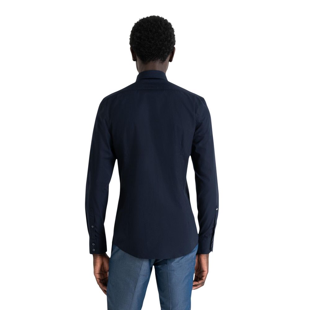 Blue Cotton Dress Shirt
