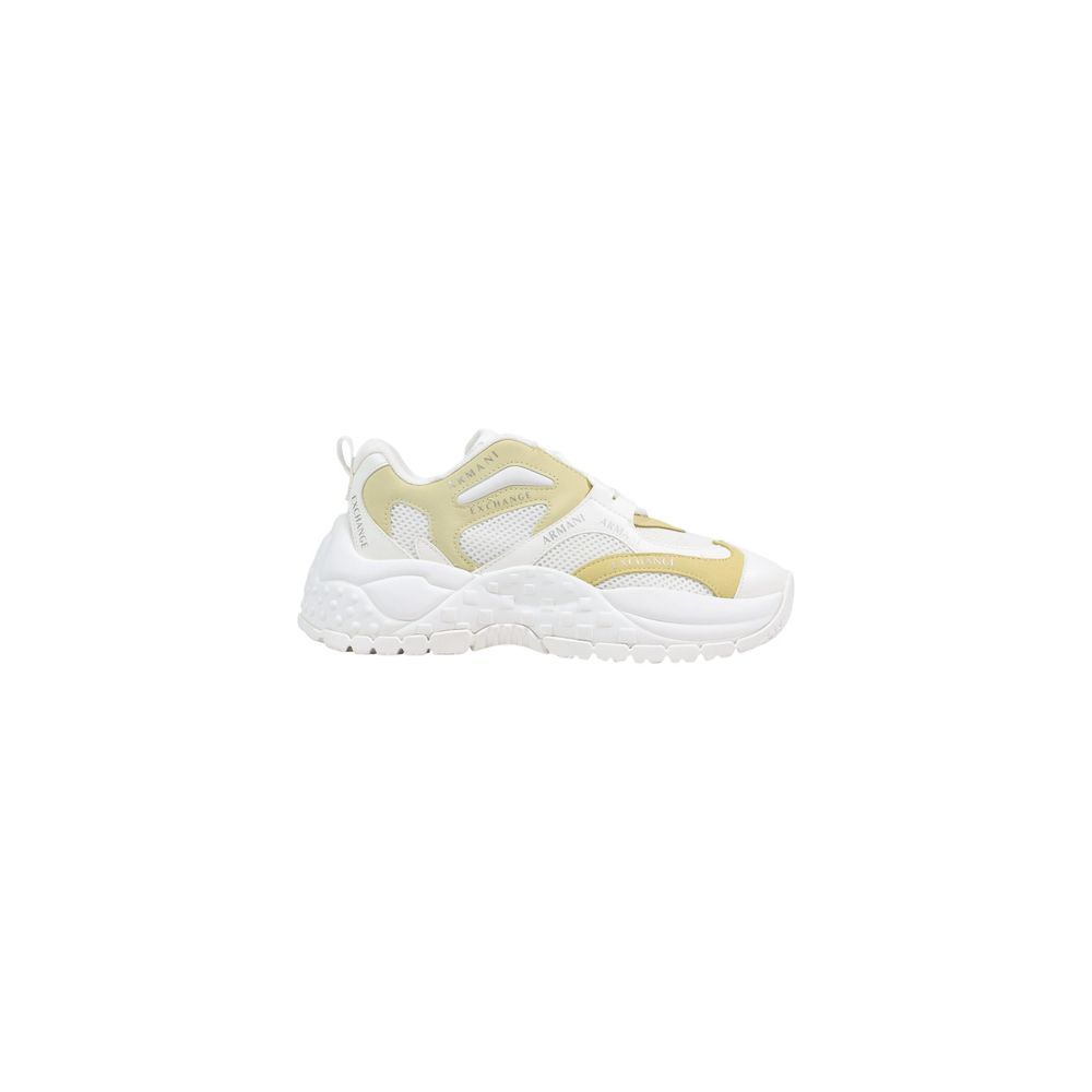 White Polyester Chunky Sneakers