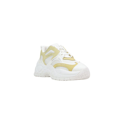 White Polyester Chunky Sneakers