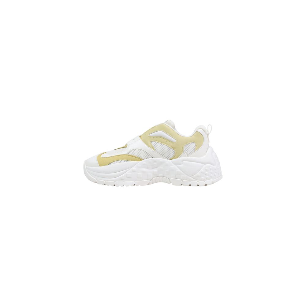 White Polyester Chunky Sneakers