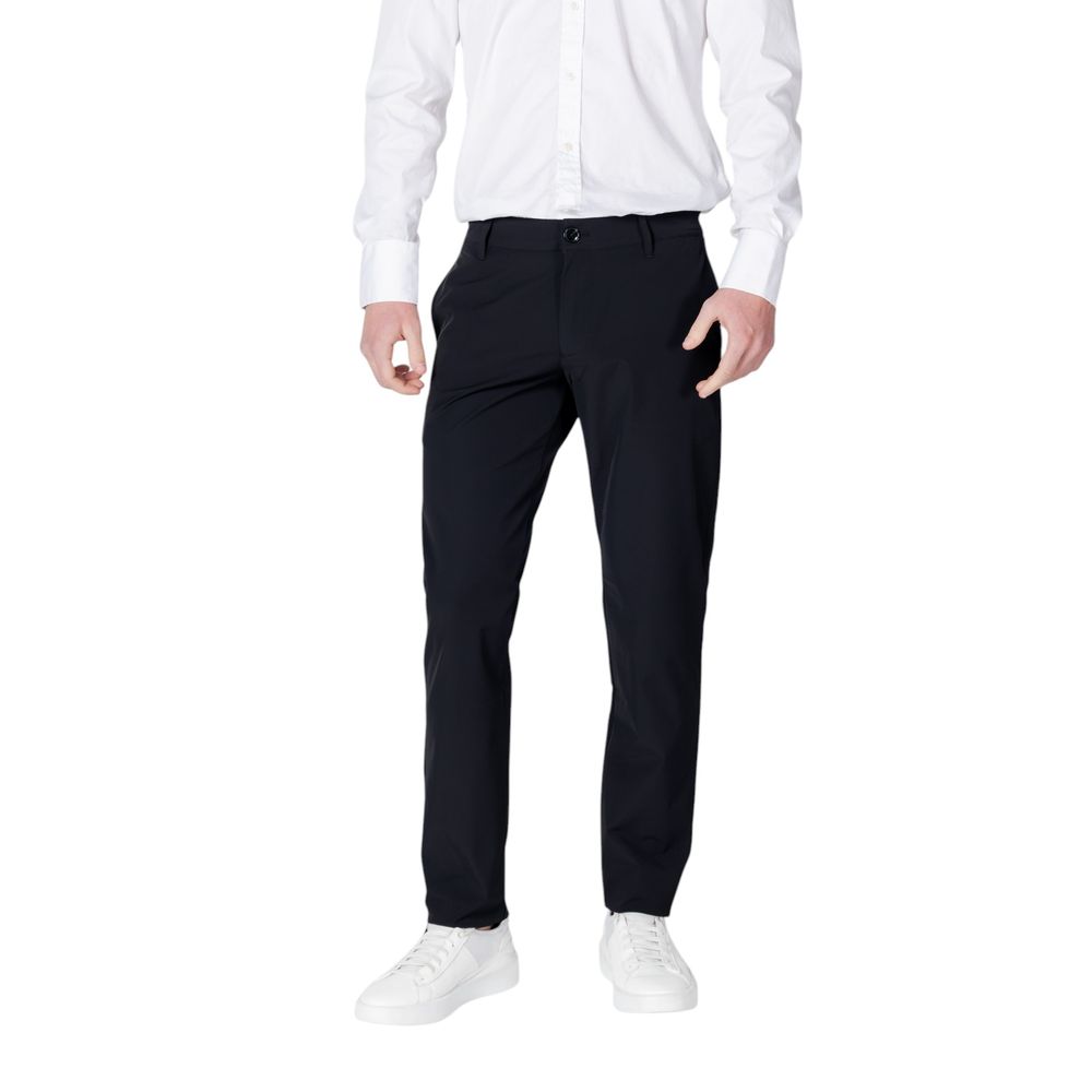 Black Cotton Casual Pants