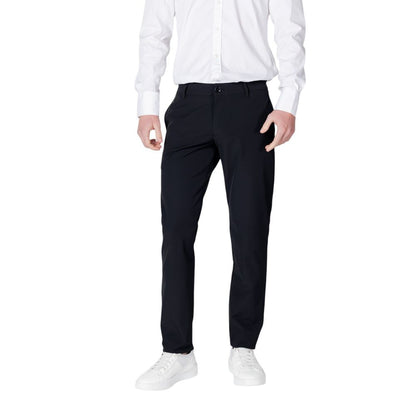 Black Cotton Casual Pants