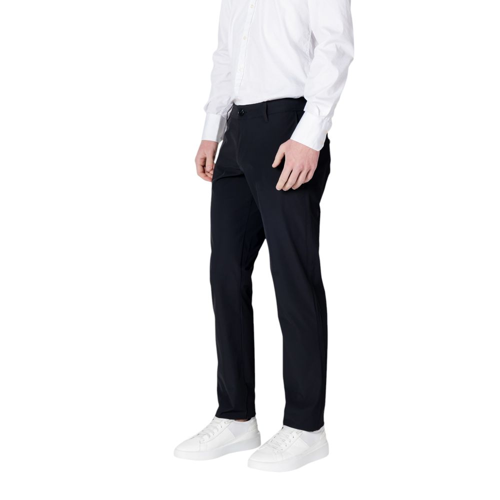 Black Cotton Casual Pants