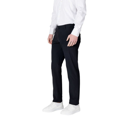 Black Cotton Casual Pants