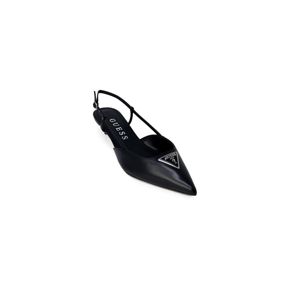 Black Polyester High Heel Pumps