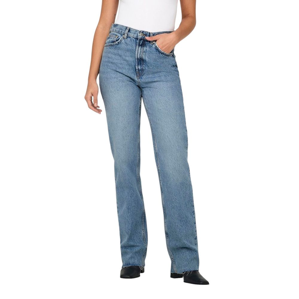 Light Blue Cotton Relaxed Fit Jeans