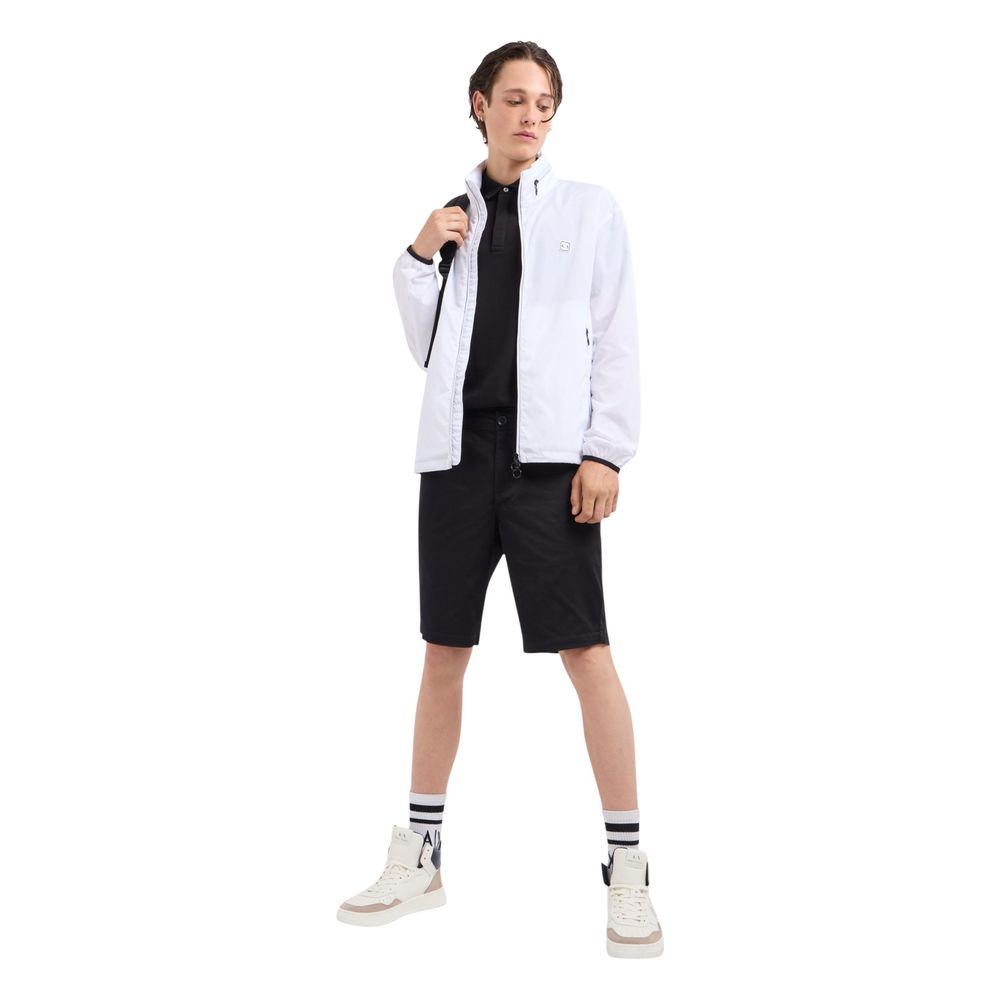 Black Cotton Bermuda Shorts
