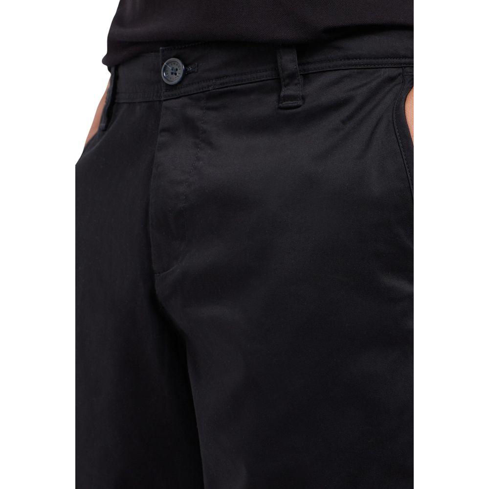 Black Cotton Bermuda Shorts