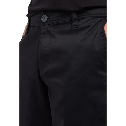 Black Cotton Bermuda Shorts