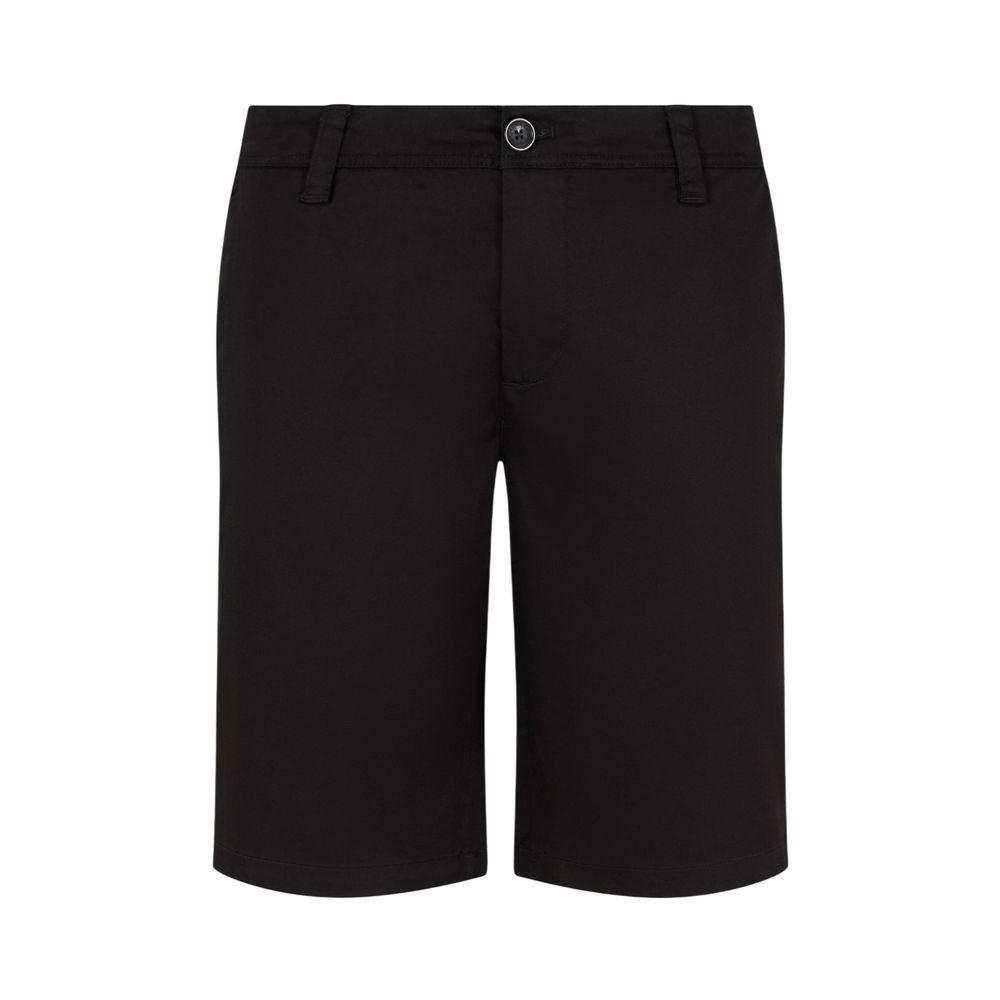 Black Cotton Bermuda Shorts