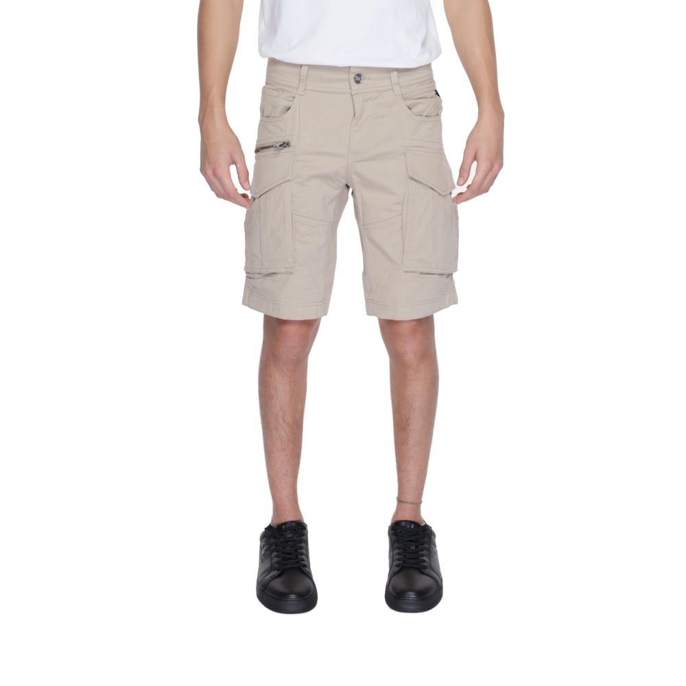 Beige Cotton Bermuda Shorts