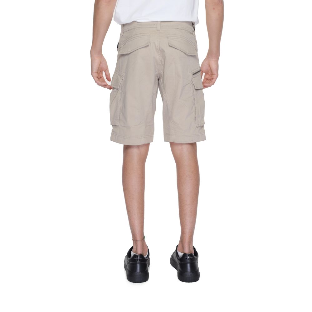 Beige Cotton Bermuda Shorts