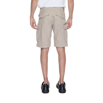 Beige Cotton Bermuda Shorts