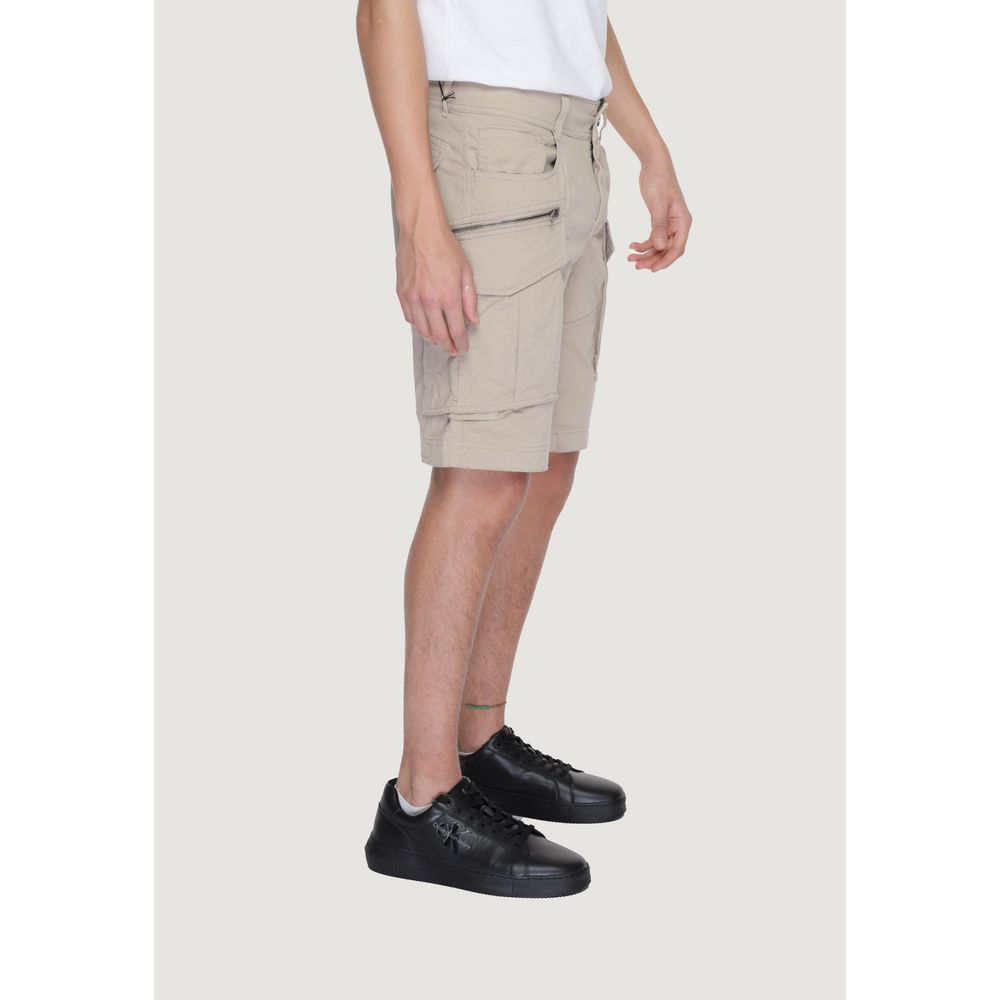Beige Cotton Bermuda Shorts
