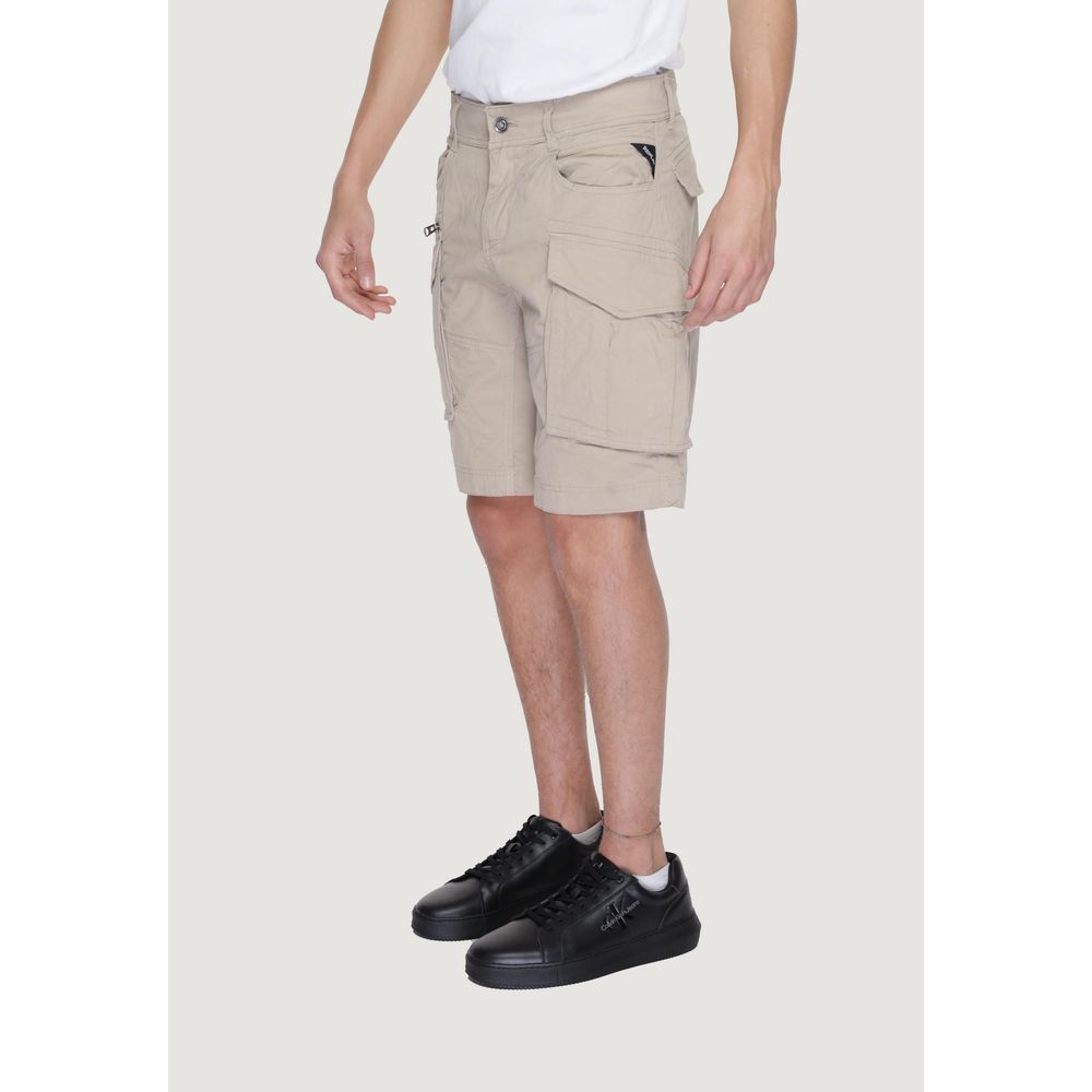 Beige Cotton Bermuda Shorts